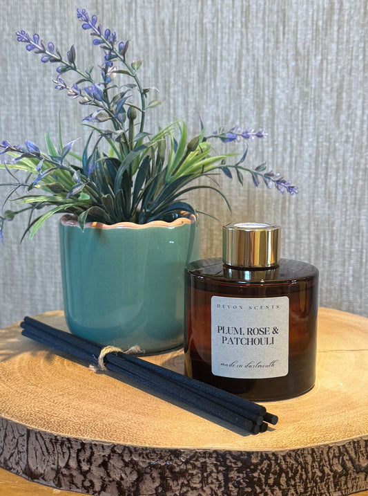 'Damson Plum, Rose & Patchouli' Amber Reed Diffuser