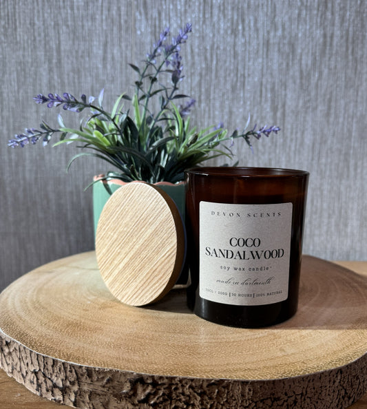 30cl ' Coco Sandalwood' Amber Candle